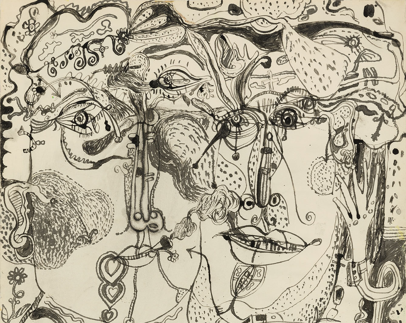 9_Michel Macréau, « Couple », 1964, encre de Chine sur papier, 51 x 37 cm