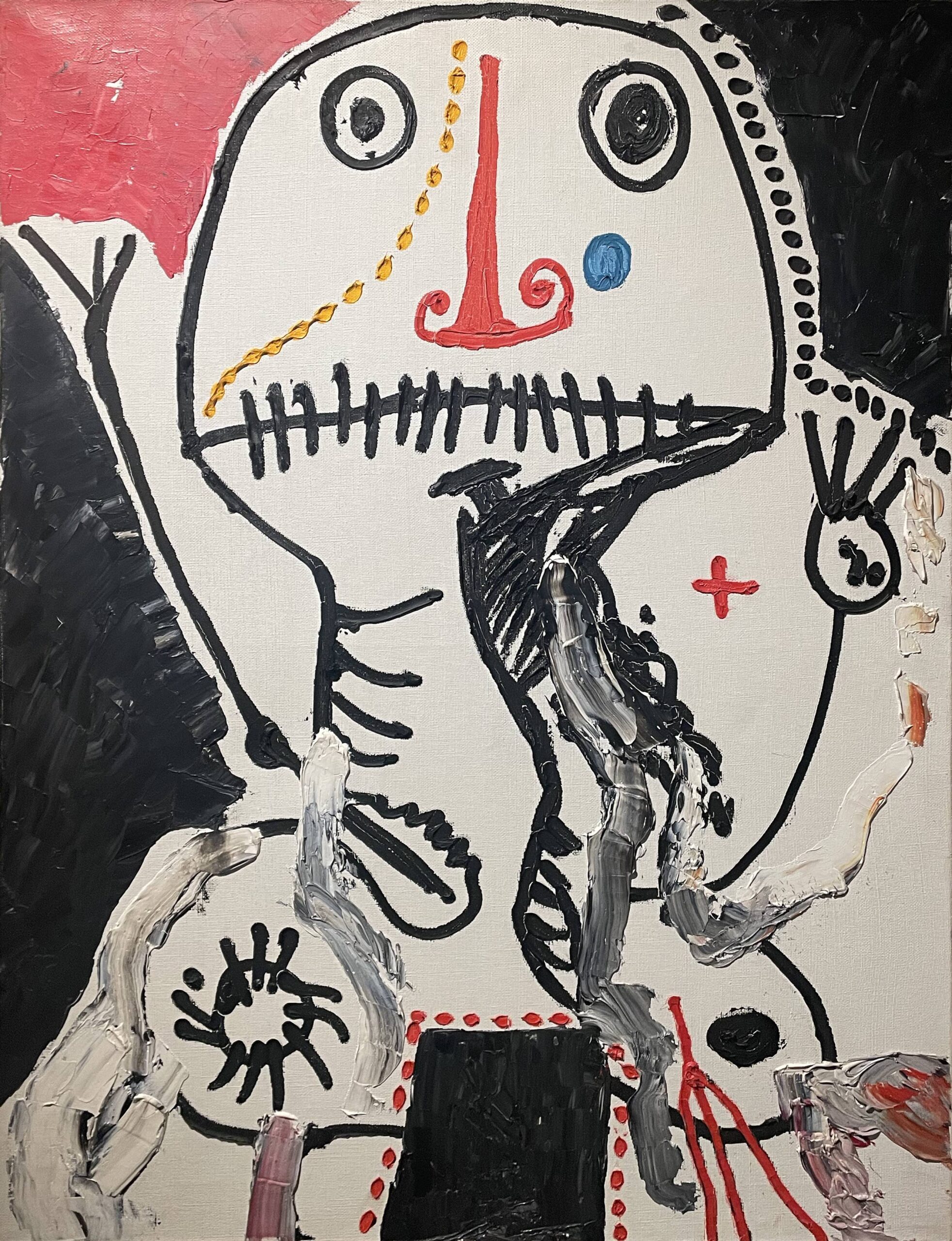 Michel Macréau, Visage, 1967, huile sur toile, 65 x 50 cm