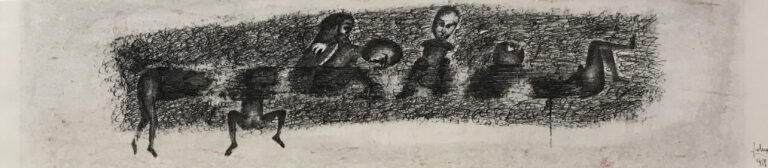 Dessin de l'artiste Fred Deux daté de 1954